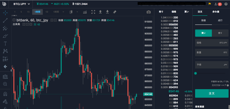 bitbank ログイン完了画面