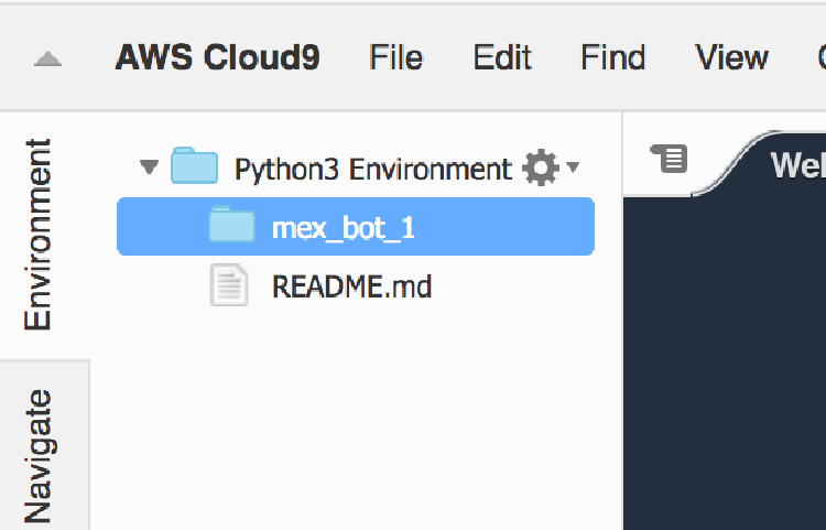 aws Cloud9 フォルダー名