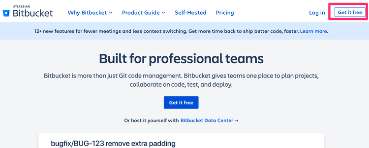 Bitbucket トップページ