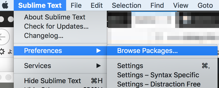 Sublime Text 3 ブラウズパッケージ