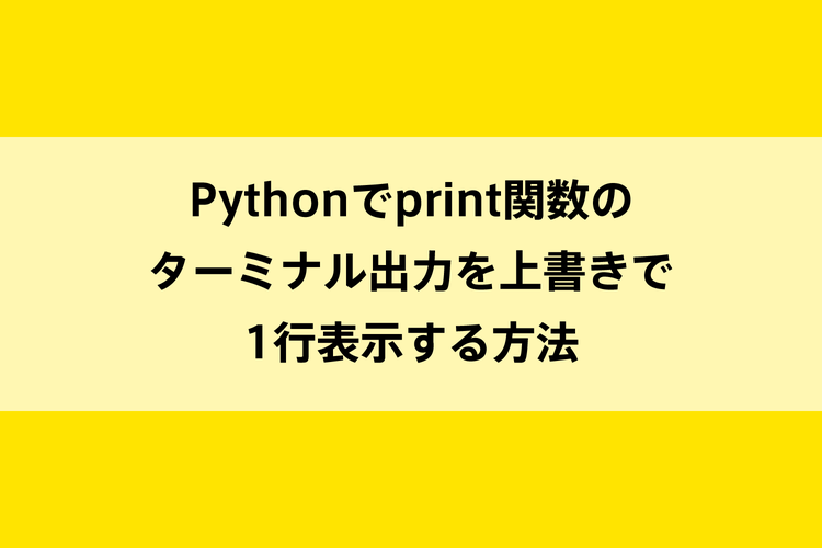 Pythonでprint関数のターミナル出力を上書きで1行表示する方法のイメージ画像